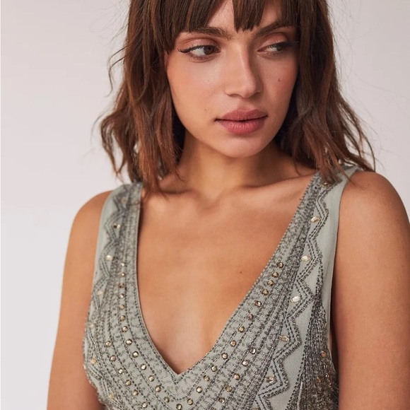 NWT Free People Daphne Maxi Dress size 10. Mint/sage - Picture 3 of 6